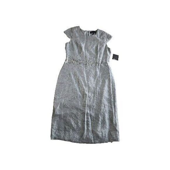 LESLIE FAY Women's Size 10 Sequined Sleeveless Formal Blue Dress - Picture 1 of 13